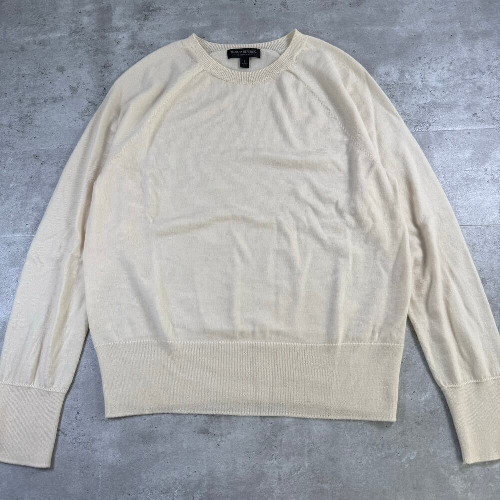 Banana republic 100% merino wool beige sweater womens size large